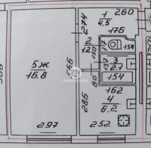 1-комнатная квартира 31 кв.м. Гурьевск г., Заречная ул., 36, литера б