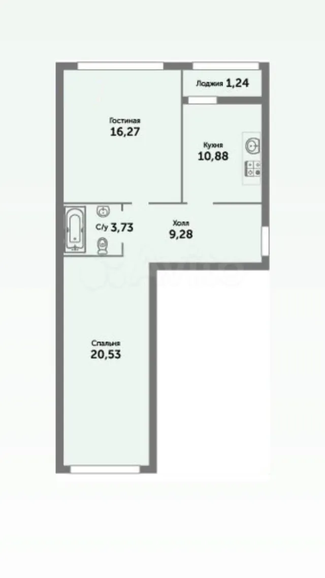 2-комнатная квартира 61.1 кв. м Зеленоградск, улица Автомобилистов,9