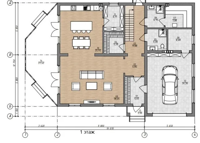 Дом 316 кв.м. Голубево п., Ростовская ул.